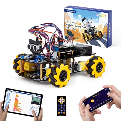 ACEBOTT Robot Kit, Robotics for Kids Ages 8-12 12-16, STEM Toys for Boys with Remote & App Control, Arduino & Scratch Compatible, Science Kits for Kids Age 8-12 12-16, for Boys & Girls(Yellow) - color: Yellow