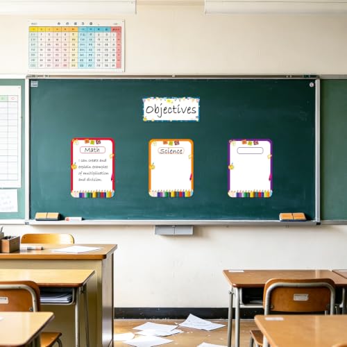 Classroom Learning Objectives Board, 9pcs Magnetic Schedule Display - style: Portrait Whiteboard