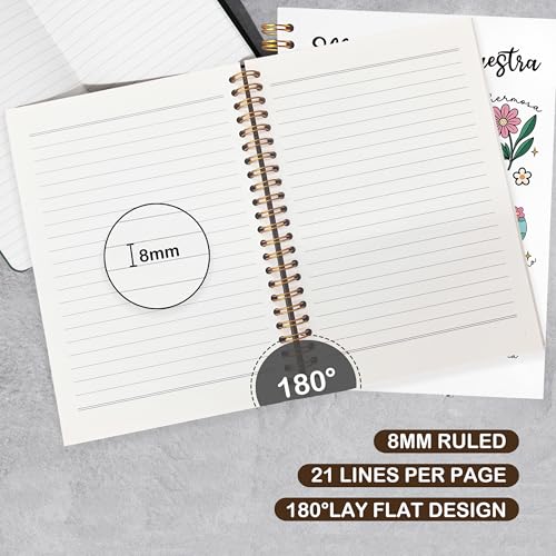 VIIJJUE Teacher Maestra Appreciation Gifts Notebook, Back to School Gifts for Teachers, Regalos Para Maestras Mujeres, Educator Hardcover Spiral Notebooks, 5.5x8.3 Inch - color: Teacher-02
