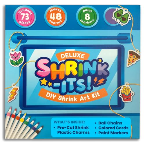 Ooly DIY Shrink Art Charms Kit, 73 Pc - Deluxe Pack - color: Deluxe Kit