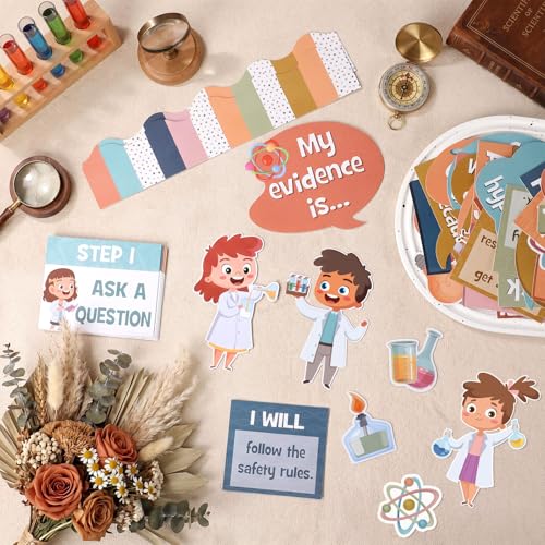 Pajean 93 Pcs Boho Science Bulletin Board Science Talk Classroom Decor - style: Boho Science