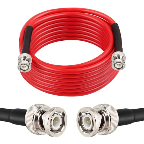 MOOKEERF BNC Male to Male Coaxial Cable 50 ohm Ultra Low Loss RG8X Coax Cable for Antenna, RF Radio, Modem, Oscilloscope, Spectrum Analyzer, Signal Generator (20FT) - size: 20FT