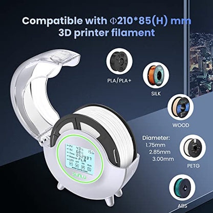 SUNLU Official Filament Dryer S2, for PLA PETG ABS Filament, White - color: S2 White Filament Dryer