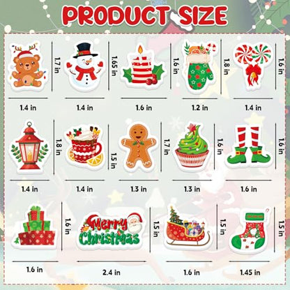 300Pcs Christmas Foam Stickers, Cute Self-Adhesive Xmas Stickers Foam Santa Claus Gingerbread Man Reindeer Sticker Decorations for Home Office School Classroom DIY Art Craft Party Supplies - style: Christmas
