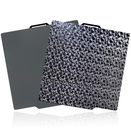 Tinytrees Build Plate for Bambu Lab P1S P2S X2D A1 X1C X1 X1E P1P – Dual-Surface 3D Printer Spring Steel Sheet 257×257mm, Diamond PEO + Carbon Fiber PET Flexible Build Plate for Beginners & Hobbyists - style: Small Diamond PEO+Carbon Fiber PET
