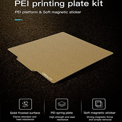 Creality CR-6 SE PEI Print Bed Kit, 3D Printer Parts Printing Plate Frosted PEI Surface and Magnetic Bottom Sheet Flexible Steel Platform for CR-6 SE 255 * 245 * 2mm - size: CR-6 SE