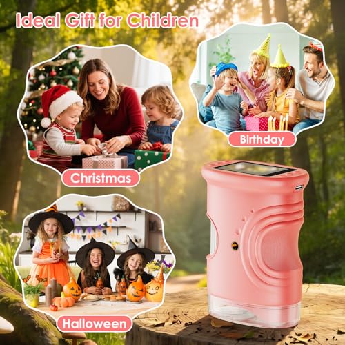 4K 1000X Handheld Digital Microscope for Kids with 2.0" IPS Screen(Pink) - color: Pink