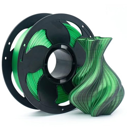 Silk Dual Color Black Green PLA 1.75mm 1kg Shiny 3D Printer Filament FDM - color: A_pla-2ssc-16 Silk Black+green