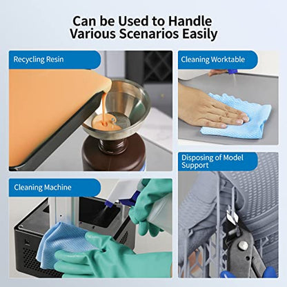 ANYCUBIC Resin Printer Accessories Tool Kits, Silicone Pad, Stainless Steel Resin Filter, Multi-Function Water Bottle, Fish Scale Cloth, Golves, Plastic Nipper for Cleaning and 3D Printing