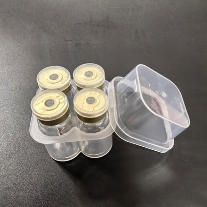4 Slot, 2-Pack Peptide Case for Fridge, 3ml Vial Holder & Organizer, Transparent Peptide & Insulin Storage Case for Refrigerator, Compact Stackable Travel & Shipping Case - size: 4 Slot 3ml