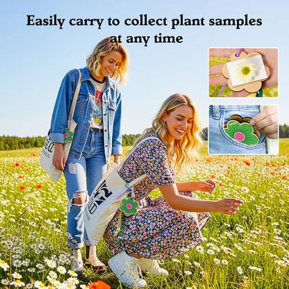 Aboofx Mini Flower Press 3" x 3", Pocket Flower Press Kit - color: flower shape
