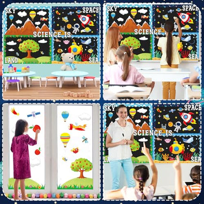 Science Bulletin Board Decorations Science is Everywhere Classroom Bulletin Board Set Sky Space Land Sea Theme Paper Cut Outs for Back to School Classrooms Office Home Decor Wall Door Supplies