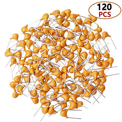 mxuteuk 120PCS 0.1uF 104 100nF Multilayer Monolithic Ceramic Capacitor 5.08mm - size: 0.1uF-104