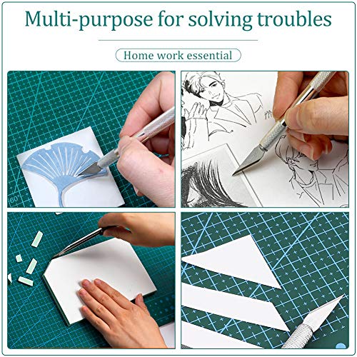 A5 Self Healing Cutting Mat, Professional Non-Slip Cutting Surface with Grid Ruler for Arts and Crafts, 8 by 6 Inches (Green)