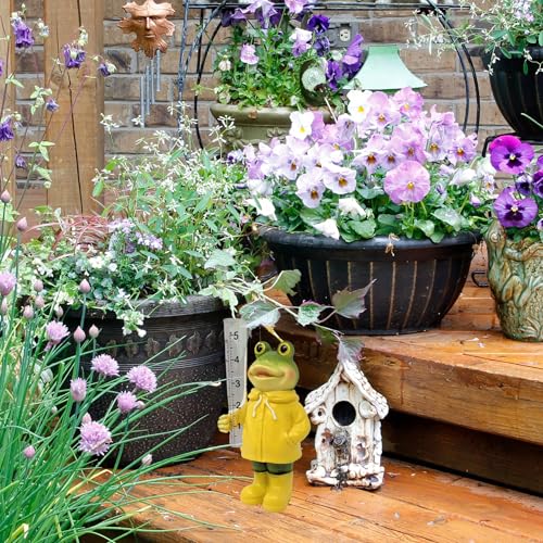Resin Frog Rain Gauge Outdoor Weather Measurement Tool Garden Yard