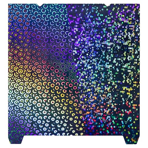IdeaFormer-3D K1 Max Build Plate 310x315mm, Smooth Rainbow Circles+Kaleidoscope PEK Bed Without Magnetic Base for Creality K1 Max/Ender 3 V3 Plus 3D Printer - color: Rainbow Circles+Kaleidoscope PEK