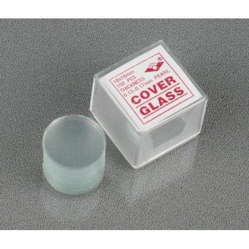 AmScope CS-R18-100 100pc Pre-Cleaned 18mm Diameter Round Microscope Glass - size: 1 Count (Pack of 1)