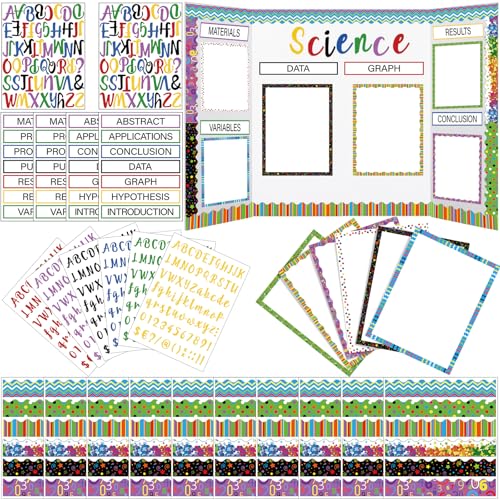 Dispowreath 96 Pcs Science Fair Board Supplies,Geometric Style - style: Geometric Style