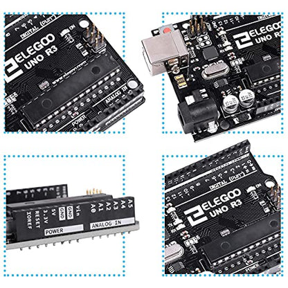 ELEGOO UNO R3 Microcontroller Board ATmega328P+ATmega16U2 with USB Cable - size: 2.96 x 2.1 x 2.54 inch
