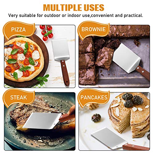Newtay 2 Pcs Metal Small Spatula Wooden Handle Cookie Baking Scraper Turner