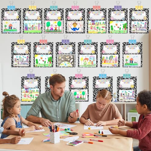 Composition Display Bulletin Board Student Work Classroom Display Bulletin Board Decor Inspirational Student Work Wall Cutout Back to School Borders for Teacher Classroom Office Chalkboard Wall Decor