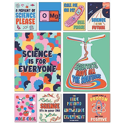 S&O Large Science Posters for Classroom Elementary School, Educational Setup for study area, Science themed billboards for High Schools Decor, Scientific Inspirational banners for Teaching Area- 10PC