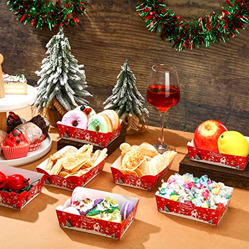 Cunhill 60 Pack Christmas Movie Night Snack Tray for Party Food - size: 1 lb, style: Tree