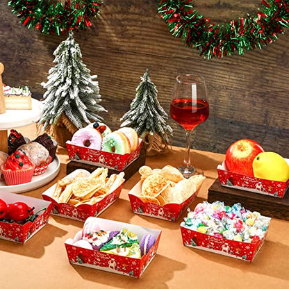 Cunhill 60 Pack Christmas Movie Night Snack Tray for Party Food - size: 1 lb, style: Tree