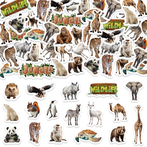 300Pcs Animals Foam Stickers, Self-Adhesive Cartoon Jungle Animals Foam Sticker Safari Animal Stickers for Home School Classroom DIY Art Craft Birthday Party Favor - style: Jungle Animal