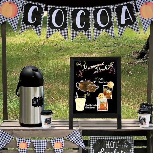 4 THOUGHT Small Tabletop Magnetic Chalkboard Signs 9.5" x 14", Black - color: Black