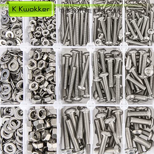 24 Size M2 M3 M4 M5 Hex Button Head Cap Screw Bolts and Nuts Kit, 8mm to 25mm, 304 Stainless Steel Nuts and Bolts Assortment Kit Metric Machine Screws 8/10/12/16/20/25mm, Silver - size: F. M2 M3 M4 M5