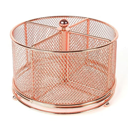 360° Rotating Multifunctional Pen Holder, Cosmetic Organizer - color: Rose Gold