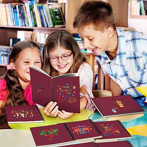 Yahenda 18 Pcs Spiral Notebooks, 1 Subject, Wide Ruled, Wine Red - color: Wine Red