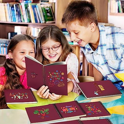 Yahenda 18 Pcs Spiral Notebooks, 1 Subject, Wide Ruled, Wine Red - color: Wine Red