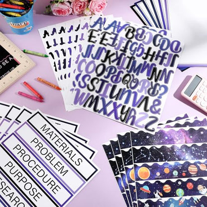 Dispowreath 96 Pcs Science Fair Board Supplies,Planet Space Style - style: Planet Space Style