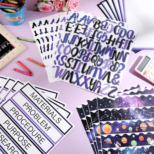 Dispowreath 96 Pcs Science Fair Board Supplies,Planet Space Style - style: Planet Space Style