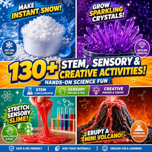 Science Experiment Kit for Kids 6-12, STEM Chemistry Set with Volcano