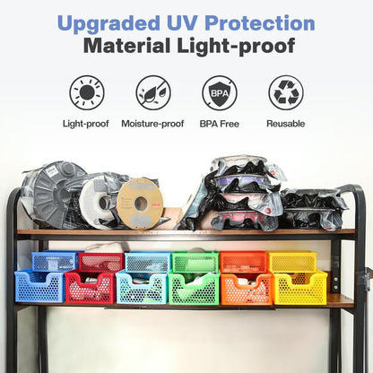 Vacbird Filament Vacuum Storage Kit with USB Pump, 20 Pack Light-Proof Vacuum Sealed Bags for 3D Filament, Spool Sealing for Keeping Dry and Clean (12.6 * 13.38 in) - size: 20 black bags + USB pump