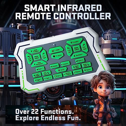 BEZGAR TR300 Robot Toys for Kids - Smart Programmable, Dancing Remote Control Emo Robot with 22 Actions, Supporting 78 Changing Expression, for Kids, 3 4 5 6 7 8 Year Old Boy Birthday - color: Black