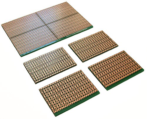 SB4 Snappable PC BreadBoard, Scored PCB, Snaps Into 4 Small Boards, 2-Layer, Plated Holes, Power Rails, 2.5 x 3.8in (63.5 x 96.5mm)