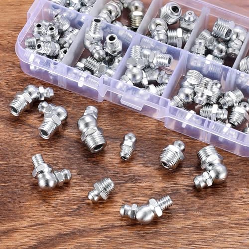 60 Pcs Metric Grease Fittings Kit, Hydraulic Zerk Assortment