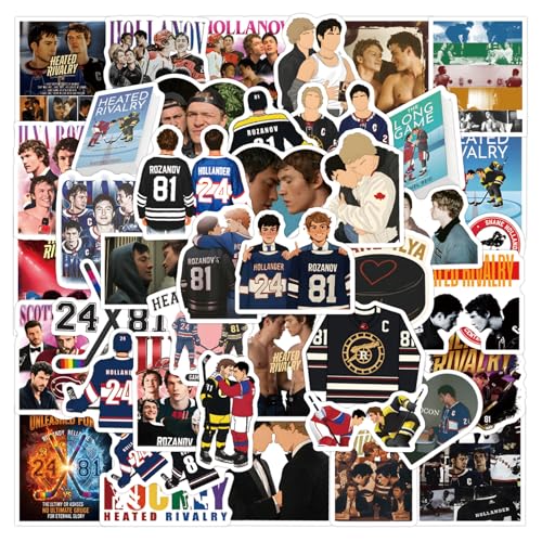 Feng Qi 120 Pcs TV Hockey Heated Rivalry Stickers for Water Bottles, Waterproof Vinyl Hockey Player Stickers Romance Love Story TV Decals Pack for Laptop Luggage Scrapbooking Teens Adults - color: Hockey
