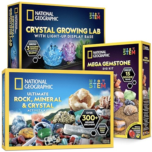 National Geographic Geology Kit with Crystals, Gem Dig, & Rock Collection - style: Geology Bundle