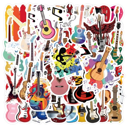 Guitar Stickers 110 Pack,Different Cute Musical Notes for Kids - style: Guitar Stickers