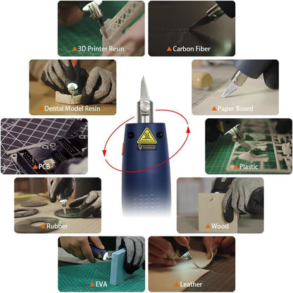 CK01 Ultrasonic Cutter Knife C3 Blade 100pcs | 60˚ Sharp Edge | Larger Contact Surface for Deburring, Precision Cutting & Stripping Wood, Plastic, Leather, Gaskets(C3-Sharp Edge Blade) - style: C3-Sharp Edge Blade