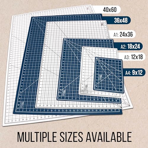 U.S. Art Supply 36"x48" Self-Healing Cutting Mat 6-Ply White/Blue - color: White/Blue