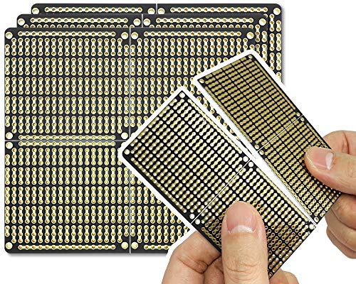 ElectroCookie PCB Prototype Board, Snappable Strip Board with Power Rails for Electronics Projects Compatible for DIY Arduino Soldering Projects, Gold-Plated, 3.8"x3.5" (3 Pack, Matte Black) - color: Black (3Pack)