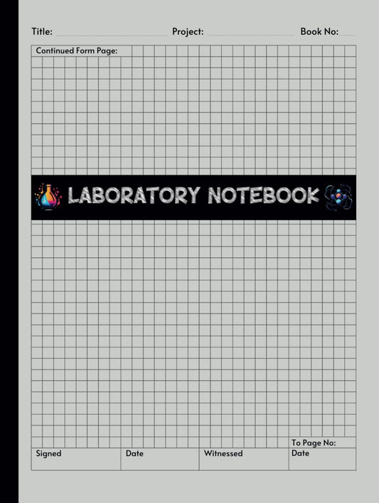 Laboratory Notebook: Student Lab Notebook with Grid Graph Paper for Middle School, High School, College, Graduate Research | Light Grey
