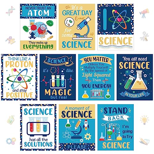 Zonon 10 Pcs Science Classroom Decor Science Bulletin Board, Motivational - style: Motivational