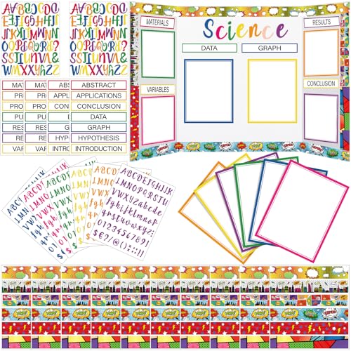 Dispowreath 96 Pcs Science Fair Board Supplies,Hero Style - style: Hero Style